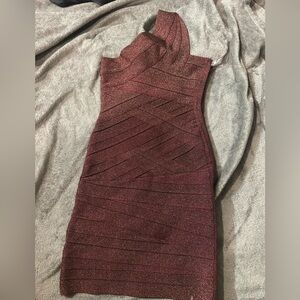 Stretta mini wine  bandage dress preowned sz small